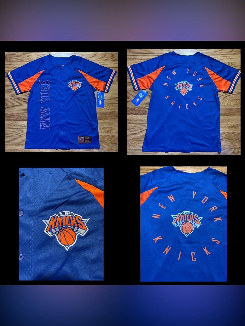 New York Knicks NBA mesh baseball jersey BLUE BY ULTRA GAME Men’s sz S NEW!